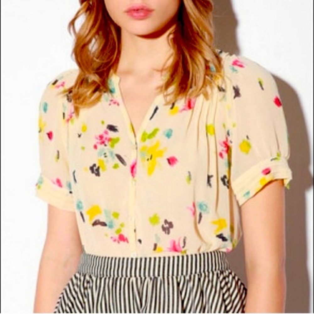 Pins and Needles Sheer Floral Blouse